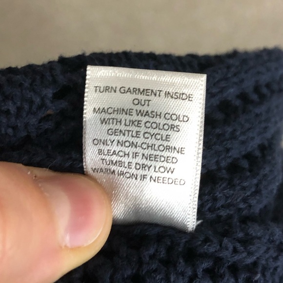 Christopher and Banks dark navy blue open knit sweater - Picture 6 of 8